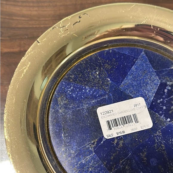 Michael Aram Enchanted Garden luxe wine coaster lapis. - Picture 4 of 4